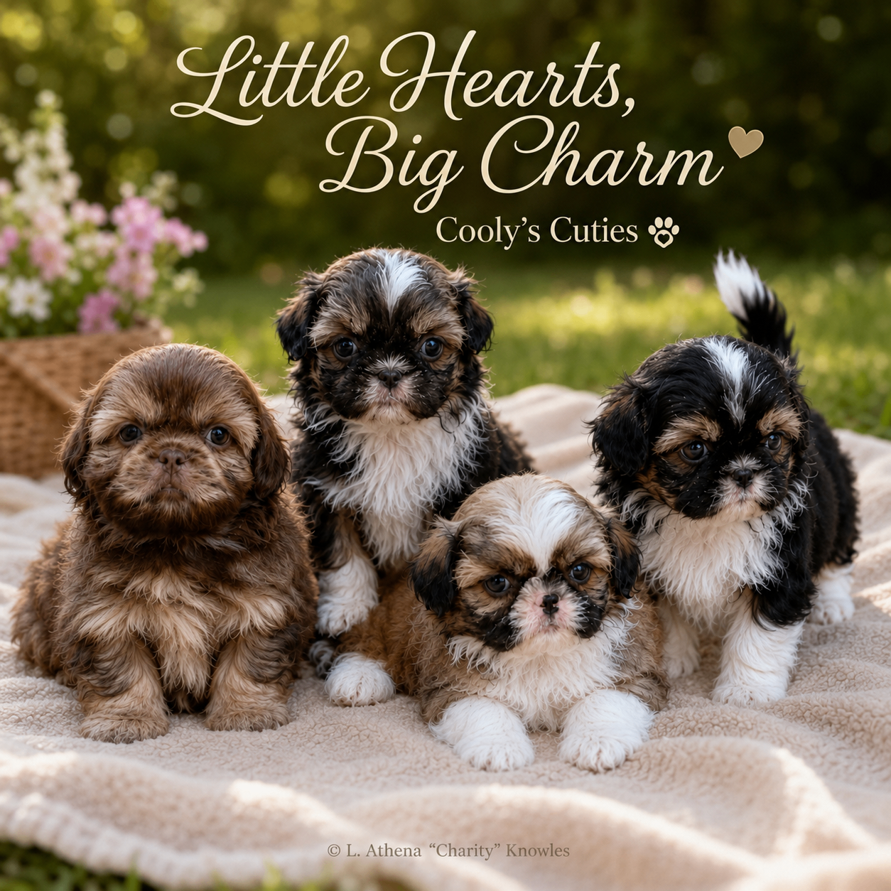 Shih Tzu puppy learning grooming and handling foundations